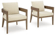 Serene Bay Outdoor Dining Arm Chair with Cushion (Set of 2) - Bargain Furniture (Detroit, MI)