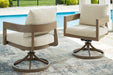 Serene Bay Outdoor Swivel Dining Chair with Cushion (Set of 2) - Bargain Furniture (Detroit, MI)