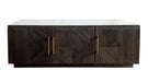 Dennis 3-door Marble Top Dining Sideboard Server White and Tobacco Grey - Bargain Furniture (Detroit, MI)