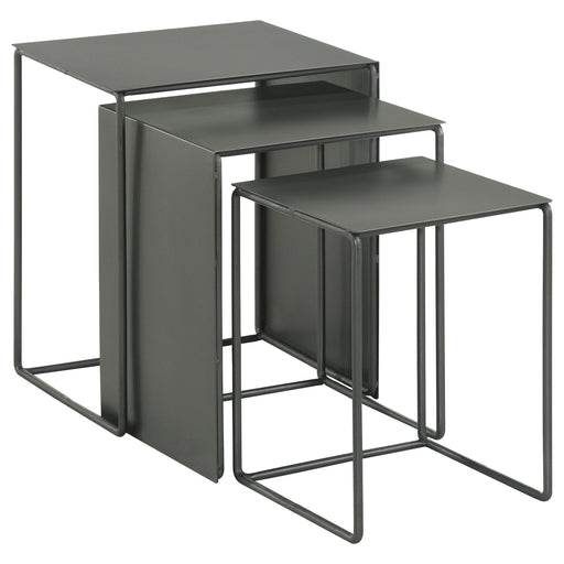 Imez 3-piece Rectangular Metal Nesting Table Grey - Bargain Furniture (Detroit, MI)