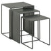 Imez 3-piece Rectangular Metal Nesting Table Grey - Bargain Furniture (Detroit, MI)