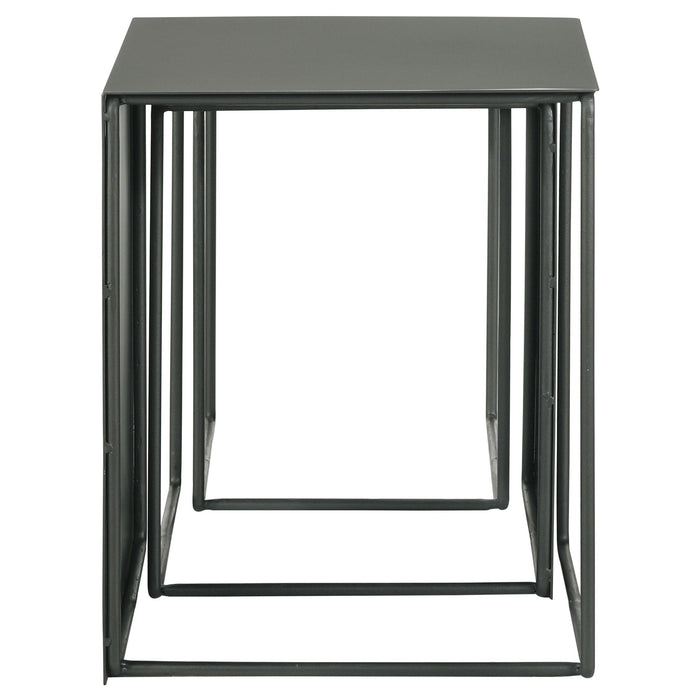 Imez 3-piece Rectangular Metal Nesting Table Grey - Bargain Furniture (Detroit, MI)