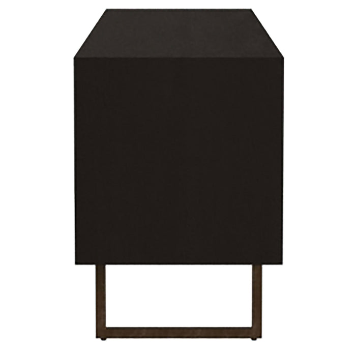 Marsden 2-door Wood 70" TV Stand Charcoal Black - Bargain Furniture (Detroit, MI)