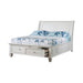 Selena Twin Sleigh Bed with Footboard Storage Cream White - Bargain Furniture (Detroit, MI)