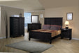 Sandy Beach Queen Panel Bed with High Headboard Black - Bargain Furniture (Detroit, MI)