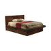 Jessica Queen Platform Bed with Rail Seating Cappuccino - Bargain Furniture (Detroit, MI)