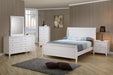 Selena Full Sleigh Platform Bed Cream White - Bargain Furniture (Detroit, MI)
