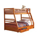 Ashton Twin Over Full 2-drawer Bunk Bed Honey - Bargain Furniture (Detroit, MI)