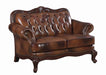 Victoria Tufted Back Loveseat Tri-tone and Brown - Bargain Furniture (Detroit, MI)