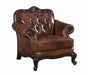 Victoria Rolled Arm Chair Tri-tone and Brown - Bargain Furniture (Detroit, MI)