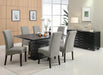 Stanton Rectangle Pedestal Dining Table Black - Bargain Furniture (Detroit, MI)