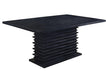 Stanton Rectangle Pedestal Dining Table Black - Bargain Furniture (Detroit, MI)