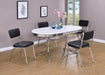 Retro Oval Dining Table Glossy White and Chrome - Bargain Furniture (Detroit, MI)