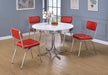 Retro Open Back Side Chairs Red and Chrome (Set of 2) - Bargain Furniture (Detroit, MI)