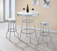 Theodore Upholstered Top Bar Stools White and Chrome (Set of 2) - Bargain Furniture (Detroit, MI)
