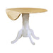 Allison Drop Leaf Round Dining Table Natural Brown and White - Bargain Furniture (Detroit, MI)