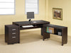 Skeena Computer Desk with Keyboard Drawer Cappuccino - Bargain Furniture (Detroit, MI)