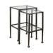 Leilani 2-piece Glass Top Nesting Tables Black - Bargain Furniture (Detroit, MI)