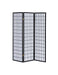Carrie 3-panel Folding Screen Black and White - Bargain Furniture (Detroit, MI)