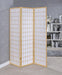 Carrie 3-panel Folding Screen Natural and White - Bargain Furniture (Detroit, MI)