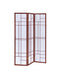 Katerina 3-panel Folding Floor Screen White and Cherry - Bargain Furniture (Detroit, MI)