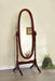 Foyet Oval Cheval Mirror Merlot - Bargain Furniture (Detroit, MI)