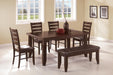 Dalila Tufted Upholstered Dining Bench Cappuccino and Black - Bargain Furniture (Detroit, MI)