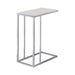 Stella Glass Top Accent Table Chrome and White - Bargain Furniture (Detroit, MI)