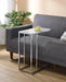 Stella Glass Top Accent Table Chrome and White - Bargain Furniture (Detroit, MI)