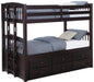 Kensington Twin Over Twin Bunk Bed with Trundle Cappuccino - Bargain Furniture (Detroit, MI)
