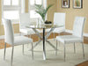 Vance Glass Top Dining Table with X-cross Base Chrome - Bargain Furniture (Detroit, MI)