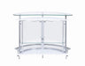 Amarillo 2-tier Bar Unit White and Chrome - Bargain Furniture (Detroit, MI)