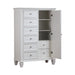 Sandy Beach 8-drawer Door Chest Storage Cream White - Bargain Furniture (Detroit, MI)
