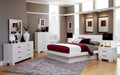Jessica Queen Platform Bed with Rail Seating White - Bargain Furniture (Detroit, MI)