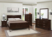 Louis Philippe Eastern King Panel Sleigh Bed Cappuccino - Bargain Furniture (Detroit, MI)