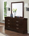 Louis Philippe Square Dresser Mirror Cappuccino - Bargain Furniture (Detroit, MI)