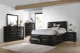 Briana Queen Platform Storage Bed Black - Bargain Furniture (Detroit, MI)
