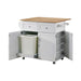 Jalen 3-door Kitchen Cart with Casters Natural Brown and White - Bargain Furniture (Detroit, MI)