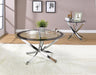 Brooke Glass Top Coffee Table Chrome and Black - Bargain Furniture (Detroit, MI)