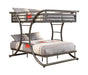 Stephan Full Over Full Bunk Bed Gunmetal - Bargain Furniture (Detroit, MI)