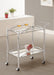 Shadix 2-tier Serving Cart with Glass Top Chrome and Clear - Bargain Furniture (Detroit, MI)