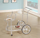 Sarandon 3-tier Serving Cart Chrome and Clear - Bargain Furniture (Detroit, MI)