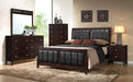 Carlton Upholstered Rectangular Dresser Mirror Cappuccino - Bargain Furniture (Detroit, MI)