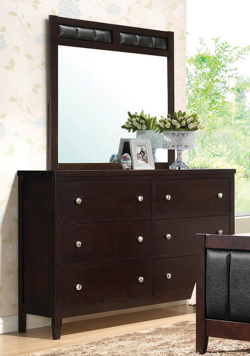 Carlton 6-drawer Rectangular Dresser Cappuccino - Bargain Furniture (Detroit, MI)