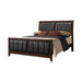 Carlton Eastern King Upholstered Bed Cappuccino and Black - Bargain Furniture (Detroit, MI)