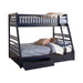 Ashton Twin Over Full 2-drawer Bunk Bed Navy Blue - Bargain Furniture (Detroit, MI)