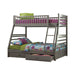 Ashton Twin Over Full Bunk 2-drawer Bed Grey - Bargain Furniture (Detroit, MI)