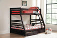 Ashton Twin Over Full 2-drawer Bunk Bed Cappuccino - Bargain Furniture (Detroit, MI)