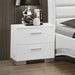 Felicity 2-drawer Nightstand Glossy White - Bargain Furniture (Detroit, MI)