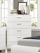 Felicity 5-drawer Chest Glossy White - Bargain Furniture (Detroit, MI)
